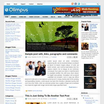 Olimpus blog template. template image slider blog. magazine blogger template style