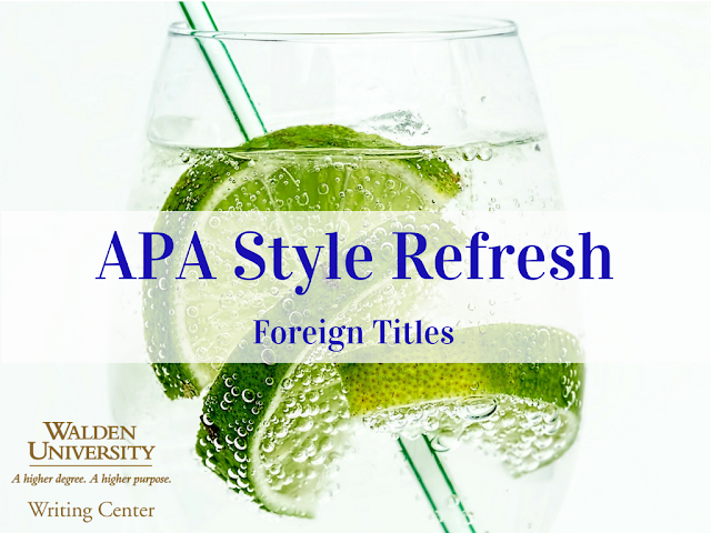 APA Style Refresh: Foreign Titles 