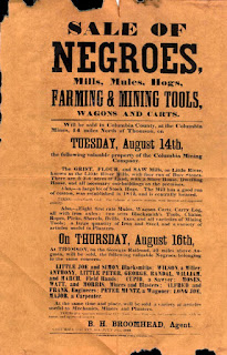 A poster for a slave auction in Georgia, U.S., 1860