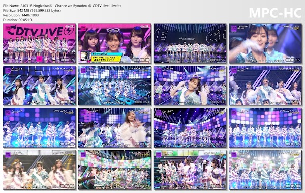 240318 Nogizaka46 - Chance wa Byoudou @ CDTV Live! Live!