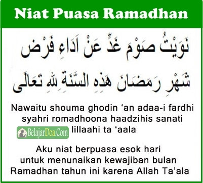 Doa Niat Puasa Wajib Ramadhan Dalam Bahasa Arab Latin Dan 