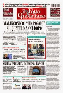 Il Fatto Quotidiano del 10 Gennaio 2012 | ISSN 2037-089X | TRUE PDF | Quotidiano | Cronaca | Politica
Il quotidiano è edito dal 23 settembre 2009. L'uscita del giornale è stata preceduta da una lunga fase preparatoria iniziata il 28 maggio 2009 con l'annuncio del nuovo quotidiano dato sul blog voglioscendere.it da Marco Travaglio.
Il nome della testata è stato scelto in memoria del giornalista Enzo Biagi, conduttore del programma televisivo Il Fatto, mentre il logo del bambino con il megafono si ispira al quotidiano La Voce, in omaggio al suo fondatore Indro Montanelli.
L'editore ha manifestato la volontà di rinunciare ai fondi del finanziamento pubblico per l'editoria e di sovvenzionarsi soltanto con i proventi della pubblicità e delle vendite, e di usufruire solo delle tariffe postali agevolate per i prodotti editoriali sino alla loro abrogazione nell'aprile 2010.