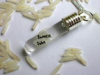 Name on rice necklace