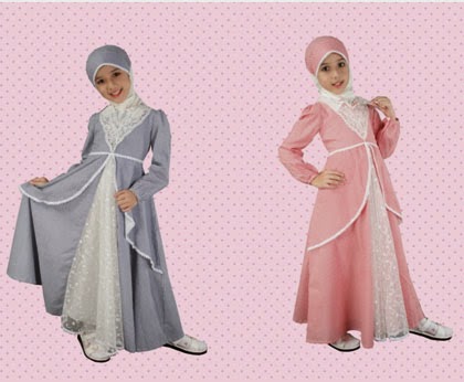 Model baju  muslim anak  perempuan dan laki  laki  modern 