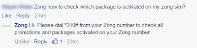 Zong replied how to check current zong sim package