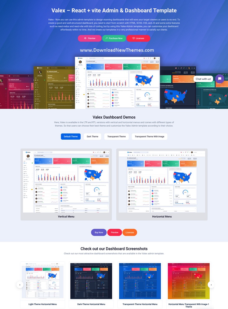 Valex – React and Vite Admin Dashboard Template Review