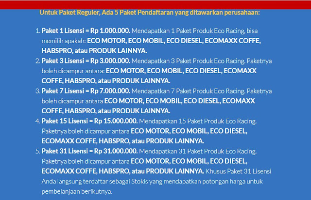  RAHASIA BISNIS ECO RACING