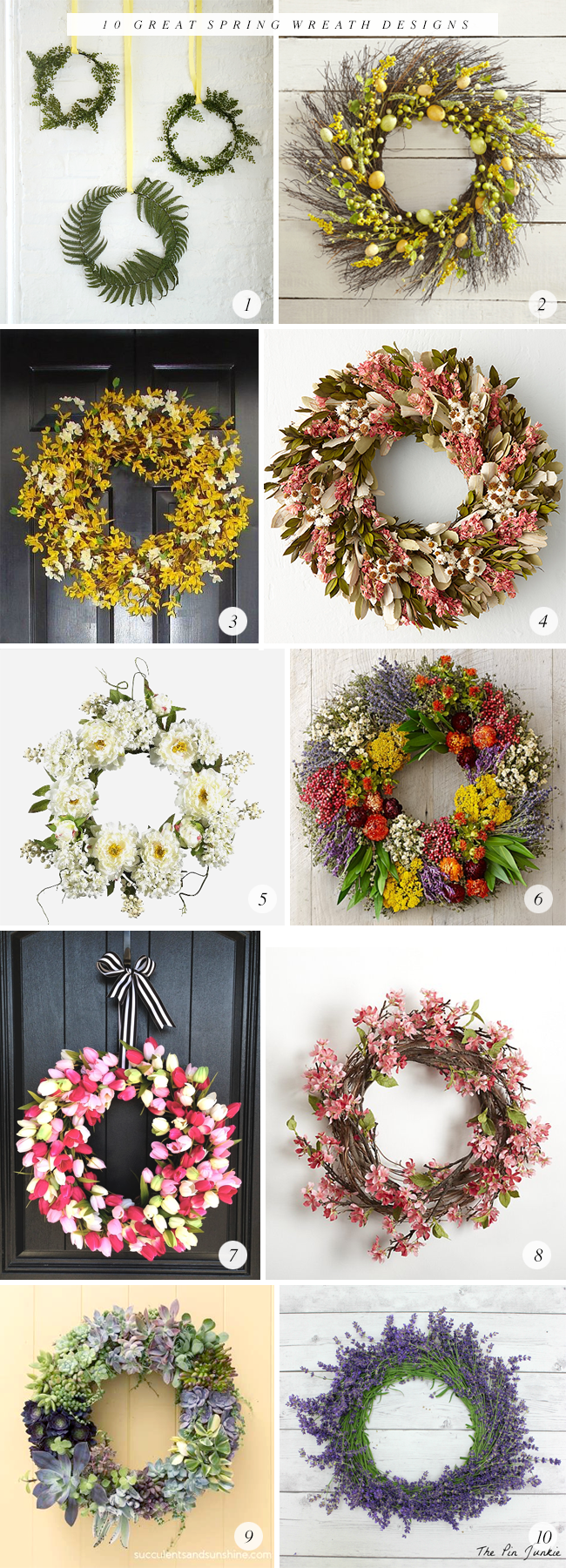 10 Great Spring Wreath Designs // Bubby and Bean