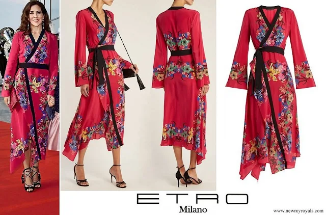 Crown Princess Mary wore ETRO Fluorite Printed Silk Dress