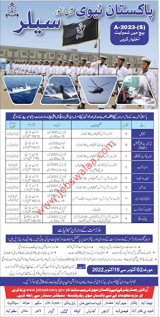 Pak Navy Sailor Jobs 2022