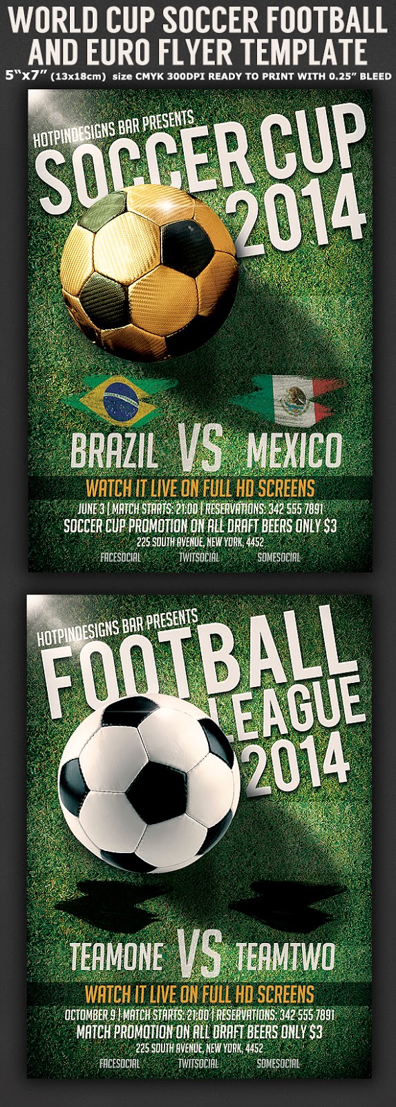  Brazil Soccer Football World Cup Flyer Template