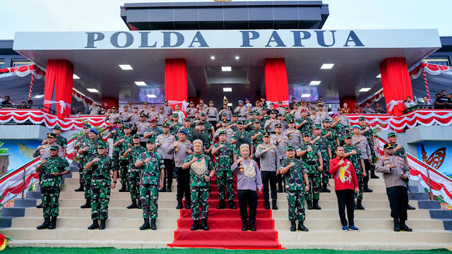 Panglima TNI dan Kepala Staf Resmikan Gedung Baru Polda Papua, Kapolri: Wujud Sinergitas Makin Kokoh