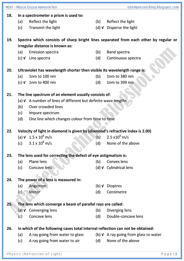 mcat-physics-refraction-of-light-mcqs-for-medical-entry-test