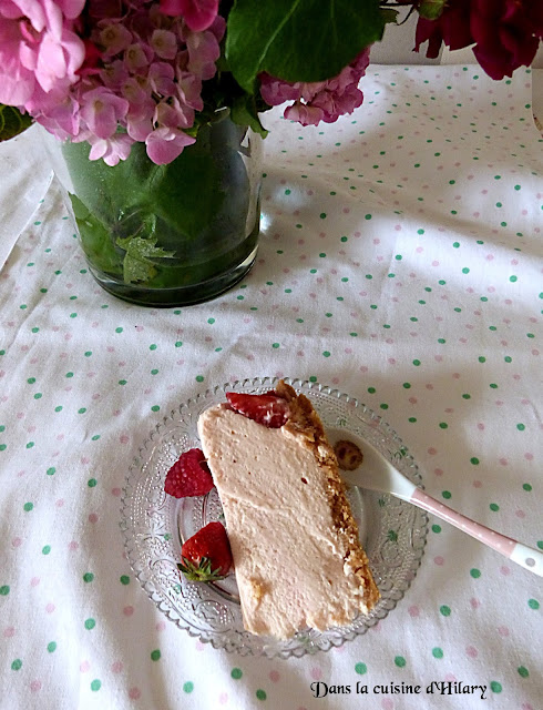 Cheesecake à la fraise façon fraisier 