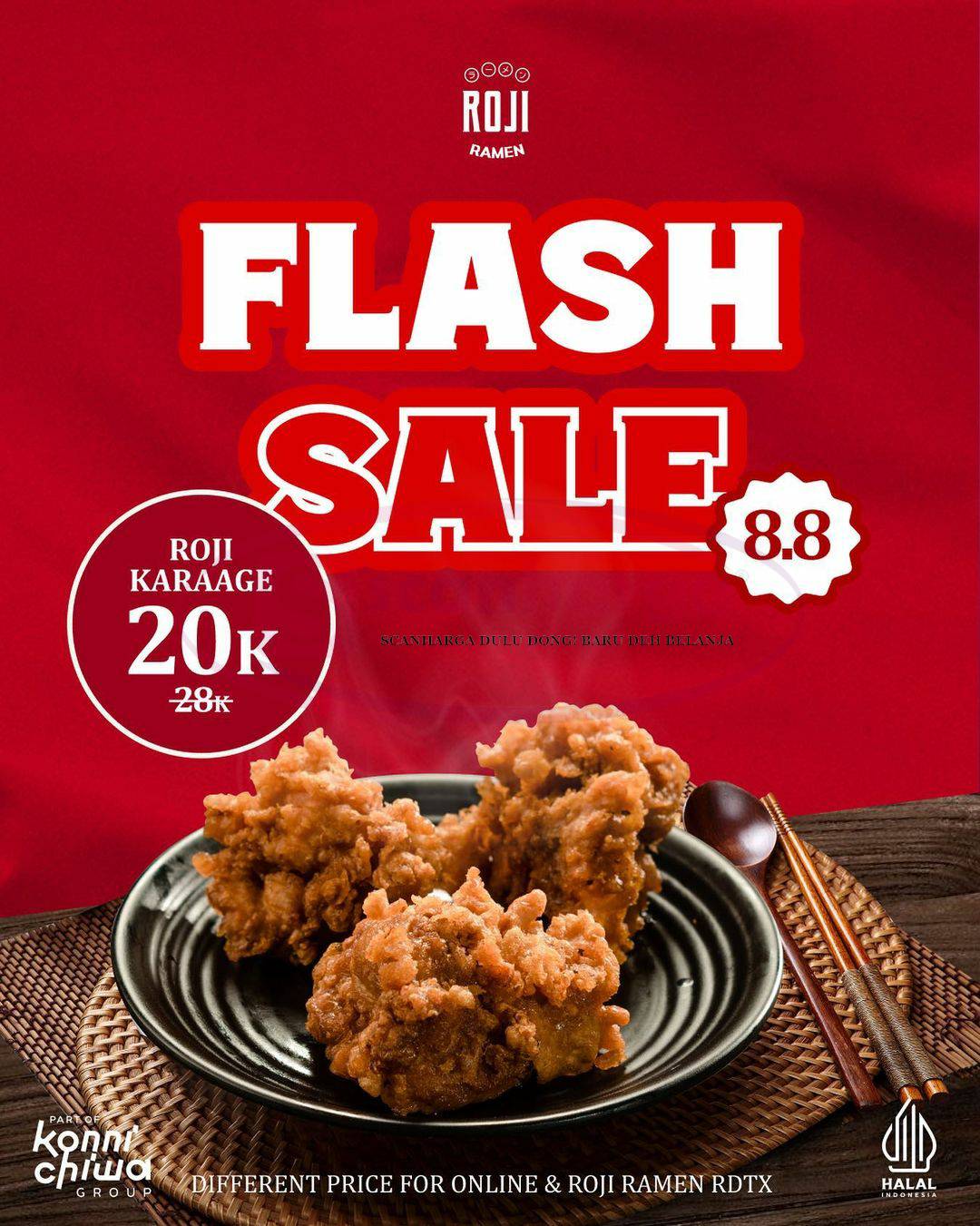 Promo ROJI RAMEN FLASH SALE 8.8 – ROJI KARAAGE CUMA 20RIBU