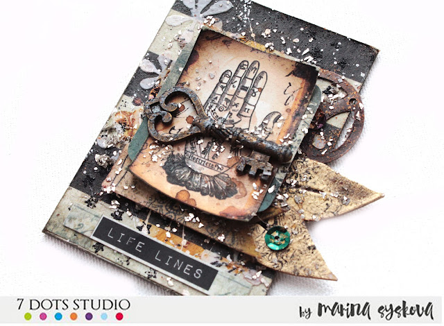 @marinasyskova #scrapbooking #atc #artisttradingcard #7dotsstudio #mixedmedia