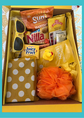 sunshine box, box of sunshine, yellow items,