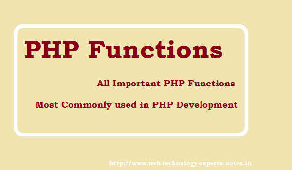 PHP Functions - All Important PHP functions