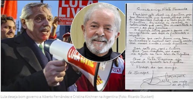 Lula a Alberto Fernández: cuidem com carinho dos meus irmãos argentinos