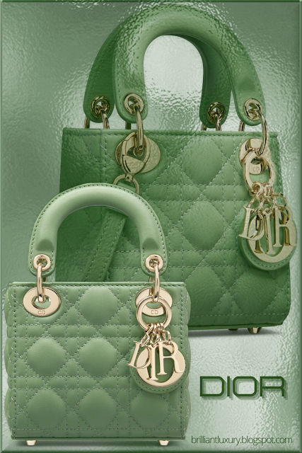 ♦Dior micro Lady Dior deep mint green cannage lambskin bag #dior #bags #brilliantluxury