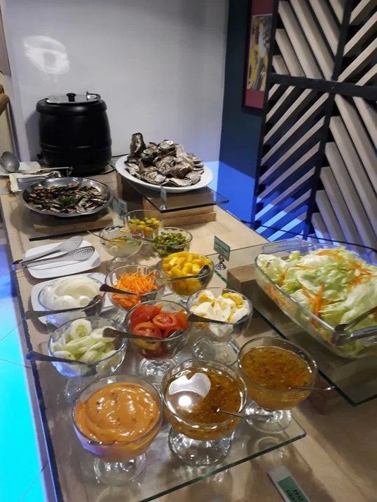 Soup and salad station at Le Soleil de Boracay's Beach Cafe