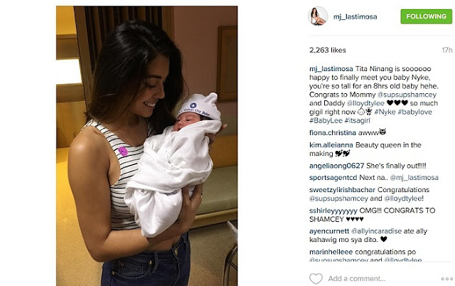 Shamcey Supsup gave birth to her first baby girl!