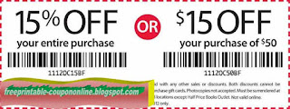 Free Printable Half Price Books Coupons