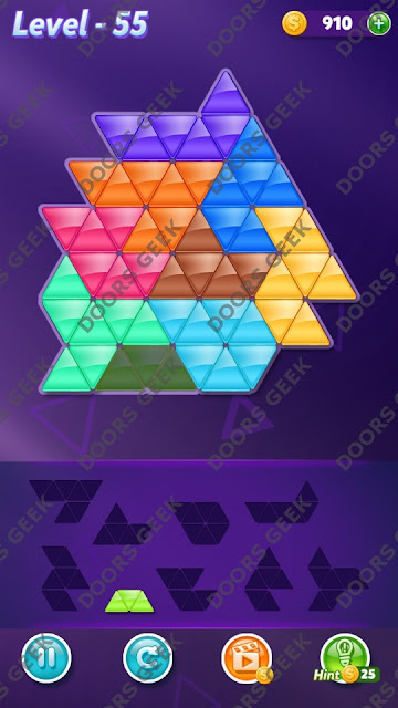 Block! Triangle Puzzle Proficient Level 55 Solution, Cheats, Walkthrough for Android, iPhone, iPad and iPod