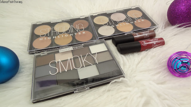 Beauty Treats Highlight palette, Nudes & Smokey Eyeshadow & J. Cat Beauty Lipfinity Matte Lip