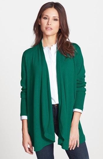 Eileen Fisher  Rounded Front Merino Wool Cardigan (Regular & Petite)