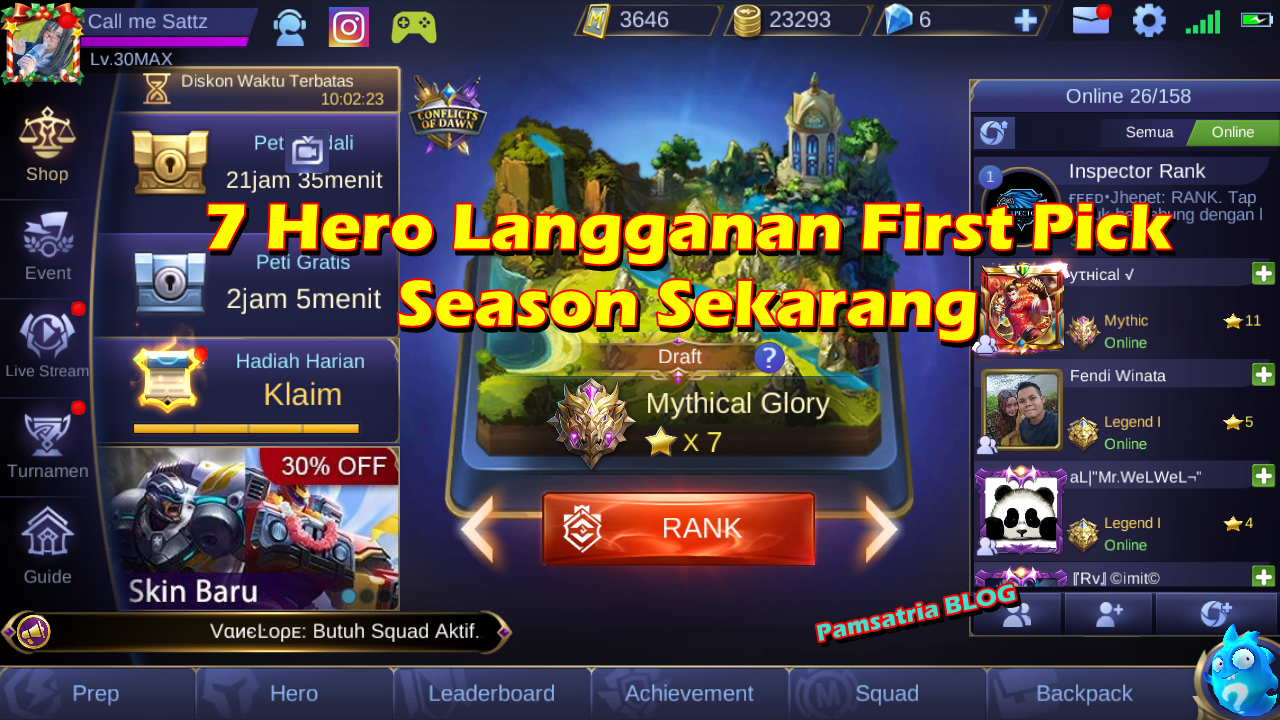 7 Hero Langganan First Pick Season Sekarang Di Mobile Legends Pamsatria BLOG