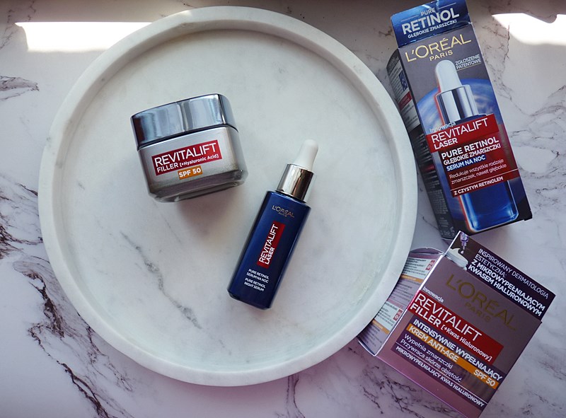 L'Oreal Revitalift Filler krem na dzień z filtrem SPF 50 i serum na noc z retinolem