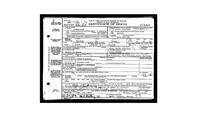 Death Certificate for Talmadge W. Hicks