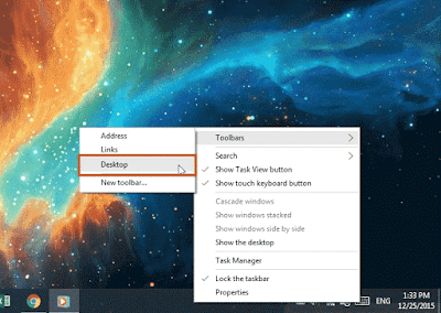 Akses Lebih Cepat File Anda lewat Desktop Toolbar