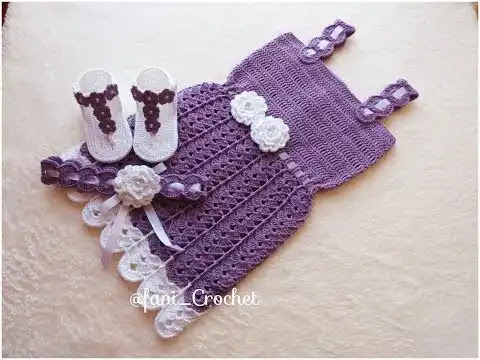 Cómo tejer un vestido de bebé de 9 meses a crochet - Modelo Victoria