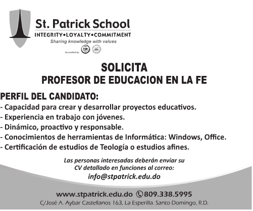 #Empleo St. Patrick School Solicita #Profesor de Educación en la Fe