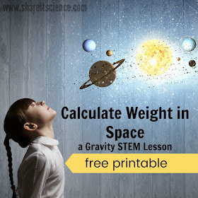 Gravity Lesson Weight in Space Printable