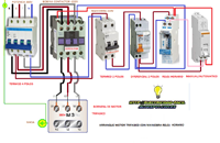 arranque motor trifasico con maniobra reloj horario