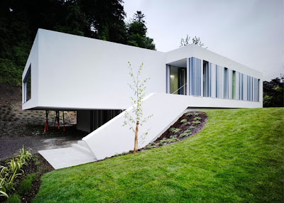 Modern Designed Houses on Concrete White House Modern Design By Odos Architects   House Design
