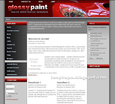 MD Glossypaint - шаблон для Joomla 1.5