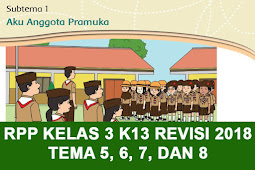 RPP Kelas 3 SD/MI Semester 2 Kurikulum 2013 Revisi 2018 Tema 5, 6, 7, 8