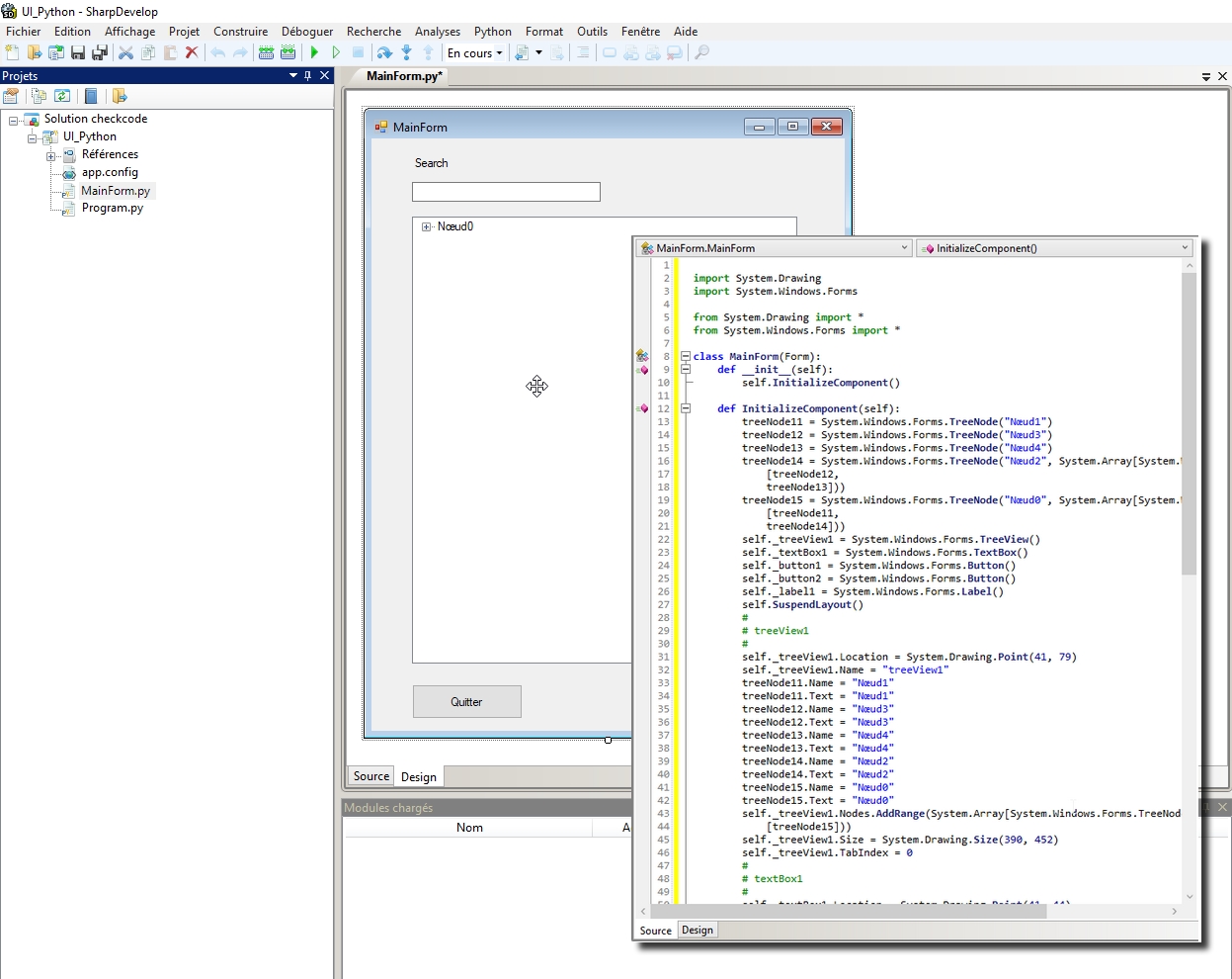 [Dynamo+=Python] Exemple UI (SharpDevellop): Check Paramètres ...