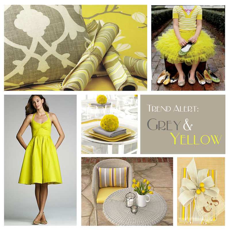 gray and yellow wedding