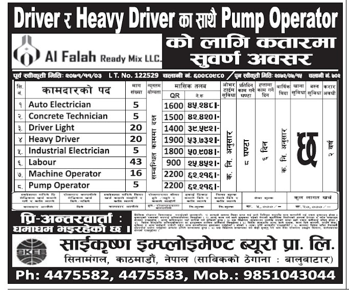 Jobs in Qatar for Nepali, Salary Up to Rs 62,216