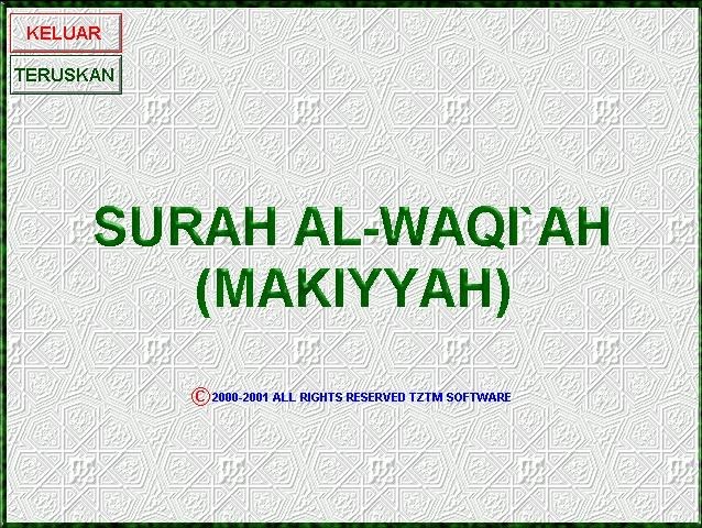 Download Perisian : Bacaan Surah Al-Waqi`ah (Makiyyah 