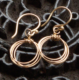 Bespangled Jewelry Signature Wire Hoops, Small size, available in gold or silver