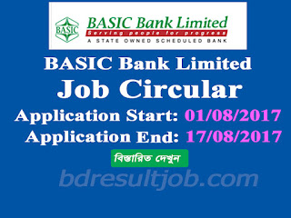 Basic Bank Limited Job Circular 2017 