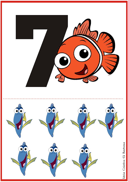 Numerais Procurando Nemo 0 a 10