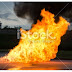 Fire with GAS tank - Stock Image