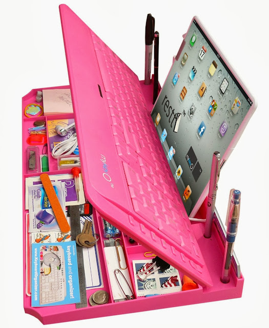 Bluetooth Multimedia Keyboard- 6 Products in ONE! that fit iPad, phone & pen Stand Pink colour